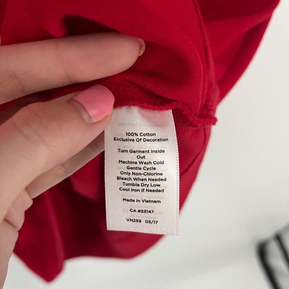 Talbots Round Neck Red Long Sleeve 100% Cotton Sheath Dress Small S - Picture 7 of 9